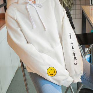 Embroidered Smiley Long-sleeve Hoodie
