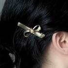 Bow Alloy Hair Clip 1985a - Gold - One Size