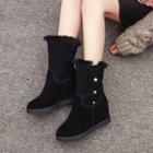 Faux-fur Hidden Wedge Short Boots