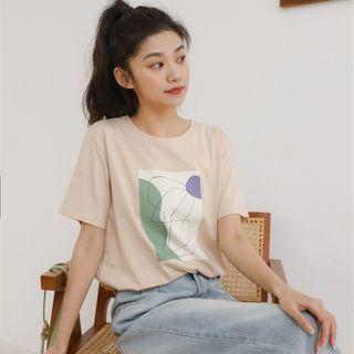 Short-sleeve Abstract Print T-shirt