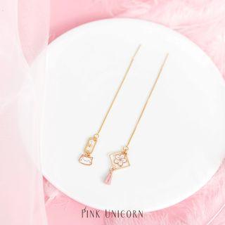 Japanese Style Mismatch Earring 1 Pair - Gold - Clip On Earring - One Size