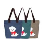 Dog Print Canvas Shopper Bag