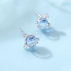 925 Sterling Silver Planet & Star Earrings 1 Pair - As Shown In Figure - One Size