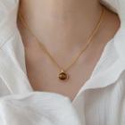 Tigers Eye Pendant Necklace Gold - One Size