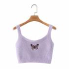 Butterfly Embroidery Knit Tank Top