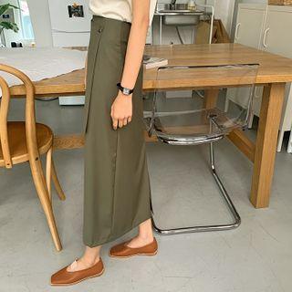 Flap-front H-line Maxi Skirt