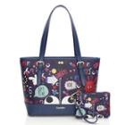 Set Of 2: Printed Tote + Coin Purse