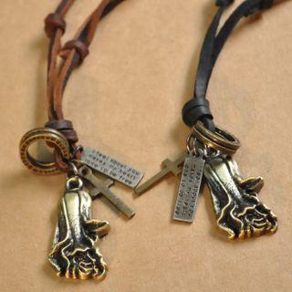 Genuine Leather Alloy Necklace