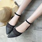 Pointed Mesh Panel Sandals