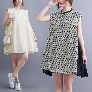 Sleeveless Embroidered Mini Smock Dress