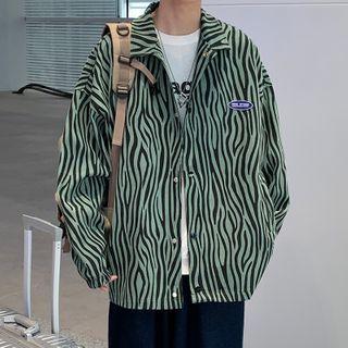 Zebra-print Loose-fit Jacket