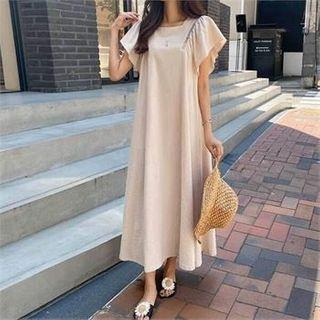 Square-neck Ruffle-sleeve Dress