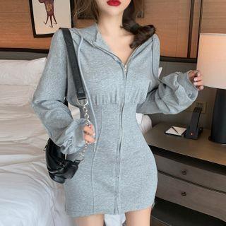 Mini Zipped Hoodie Dress