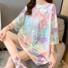 3/4-sleeve Ombr  T-shirt