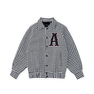 Houndstooth Lettering Shirt Jacket