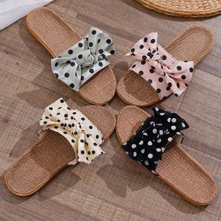 Dotted Bow Slippers