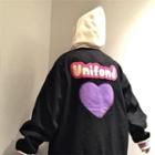 Mock Two-piece Heart Baseball Jacket