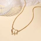 Alloy Love Heart Musical Note Necklace As Shown In Figure - One Size