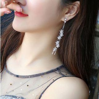 Crystal Flower Fringed Earring
