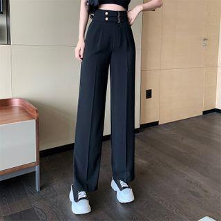 High Waist Straight Cut Dress Pants