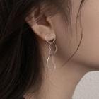 Heart Alloy Dangle Earring 1 Pc - Silver - One Size