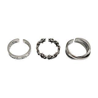 Set Of 3: Open Ring Set Of 3 - 01 - Silver - One Size