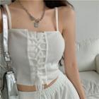 Lace-up Cropped Camisole Top / Sweatpants