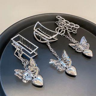 Butterfly Heart Alloy Hair Clamp