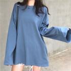 Crewneck Long-sleeve Long T-shirt
