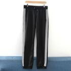 Drawstring Striped Pants Black - One Size