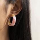 Set: Hoop Earring + Resin Open Hoop Earring 1823 - Set - Gold - One Size