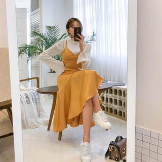 Spaghetti-strap Satin Maxi Mermaid Dress