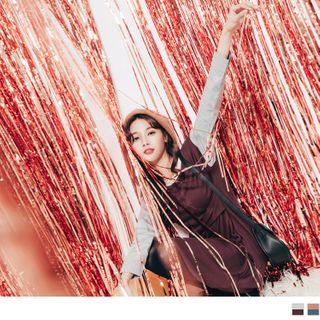 Contrast Trim Long Sleeve Panel T-shirt Dress