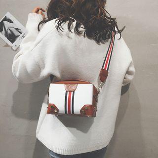 Faux Leather Two Tone Mini Crossbody Bag