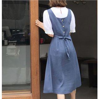Button-back Pinafore Dress