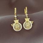 Money Alloy Dangle Earring 1 Pair - Gold - One Size