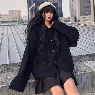 Front Pocket Long-sleeve Button Jacket