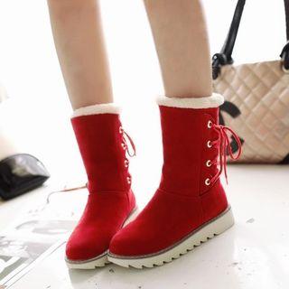 Lace-up Mid-calf Snow Boots