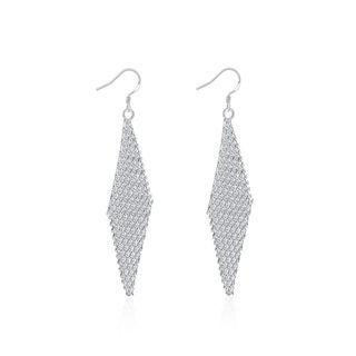 Simple Romantic Fashion Geometric Diamond Earrings Silver - One Size
