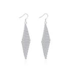 Simple Romantic Fashion Geometric Diamond Earrings Silver - One Size