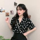 Lapel Collar Floral Button-down Shirt