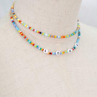 Love Lettering Bead Layered Choker As Shown In Figure - One Size