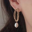 Freshwater Pearl Stainless Steel Chain Dangle Earring 1 Pair - E225 - Earrings - One Size