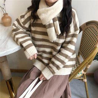 Set: Striped Sweater + Scarf