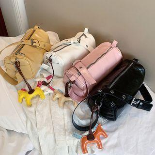 Patent Cylinder Crossbody Bag