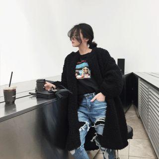 Open-front Boucle-knit Jacket