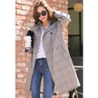 Double-breasted Checked Trench Coat With Belt