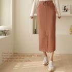 Slit-front Pocket-side Long Skirt