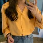 Notch Lapel Shirt Yellow - One Size