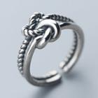 925 Sterling Silver Knot Layered Open Ring S925 Silver - As Shown In Figure - One Size